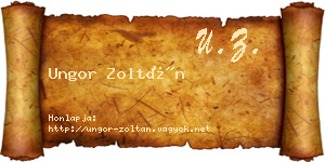 Ungor Zoltán névjegykártya