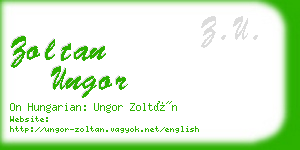 zoltan ungor business card